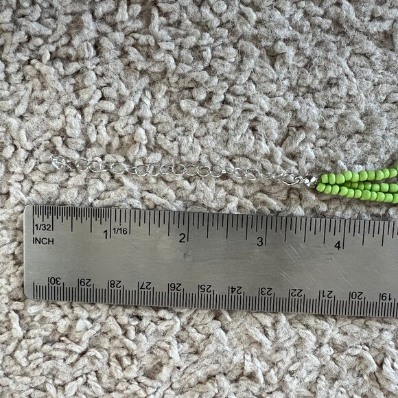 Lime Green Jewelry Set – Multistrand Necklace & Drop Earrings – NEW - Picture 9 of 15